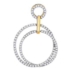 0.33 CTW Diamond Circle Pendant 10KT Yellow Gold - REF-28M4H