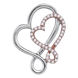 0.15 CTW Diamond Heart Love Pendant 10KT Two-tone Gold - REF-16W4K