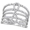 Image 1 : 0.73 CTW Diamond Infinity Strand Open Ring 18KT White Gold - REF-142Y4X