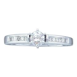 0.24 CTW Diamond Solitaire Bridal Engagement Ring 14KT White Gold - REF-38X9Y