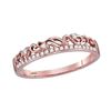 Image 1 : 0.07 CTW Diamond Floral Stackable Ring 10KT Rose Gold - REF-13K4W