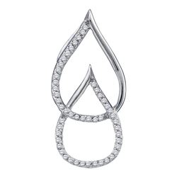 0.15 CTW Diamond Double Linked Teardrop Pendant 10KT White Gold - REF-12X2Y