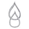 Image 1 : 0.15 CTW Diamond Double Linked Teardrop Pendant 10KT White Gold - REF-12X2Y