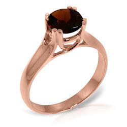 Genuine 1.10 ctw Garnet Ring Jewelry 14KT Rose Gold - REF-63N3R