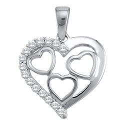0.18 CTW Diamond Heart Love Pendant 10KT White Gold - REF-8M9H