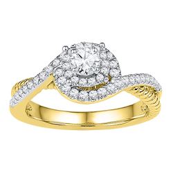 0.40 CTW Diamond Solitaire Bridal Engagement Ring 10KT Yellow Gold - REF-44W9K
