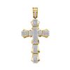Image 1 : 1.1 CTW Mens Diamond Segmented Cross Charm Pendant 10KT Yellow Gold - REF-89N9F