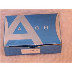 AVON V-NECKLACE & EARRINGS - MARCH STONES - LOOKS NEW