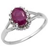 Image 2 : **** FEATURE ITEM **** RING - 1 CARAT RUBY & DIAMOND IN 10KT SOLID WHITE GOLD - INCLUDES CERTIFICATE