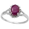 Image 4 : **** FEATURE ITEM **** RING - 1 CARAT RUBY & DIAMOND IN 10KT SOLID WHITE GOLD - INCLUDES CERTIFICATE