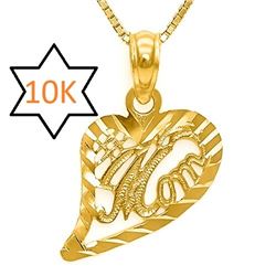 **** FEATURE ITEM **** PENDANT - ART DECO 10KT SOLID YELLOW GOLD MOM DESIGNED PENDANT - INCLUDES CER