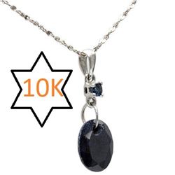 **** FEATURE ITEM **** PENDANT - 2.19 SAPPHIRE IN10KT SOLID WHTIE GOLD - INCLUDES CERTIFICATE $750