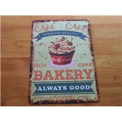 VINTAGE DESIGNED METAL SIGN - CAKE CAKE BAKERY
