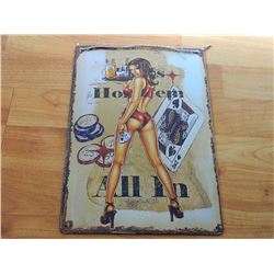 VINTAGE DESIGNED METAL SIGN - HOLD'EM   ALL-IN