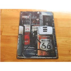 VINTAGE DESIGNED METAL SIGN - ROUTE 66