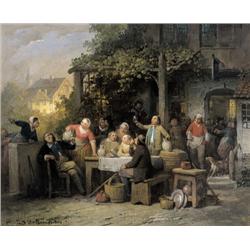 Ferdinand sr De Braekeleer , La fête flamande (1869) , 1792-1883 ,  , Belgian School