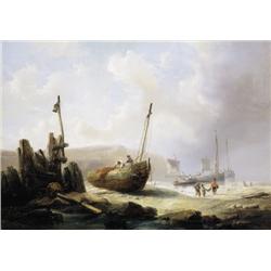 François Musin , Le retour des pêcheurs - Terugkerende vissers , 1820-1888 ,  , Belgian School