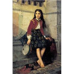 Jan Portielje , Zigeunermeisje (ca. 1870-1880) , 1829-1908 ,  , Belgian School