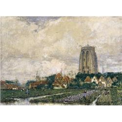 Henry Cassiers , Gezicht te Woudrichem , 1858-1944 ,  , Belgian School