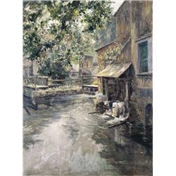 Ferdinand Willaert , Wasplaats te Chartres (ca. 1907) , 1861-1938 ,  , Belgian School