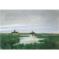 Valerius De Saedeleer , Landschap met twee molens (ca. 1904) , 1867-1941 ,  , Belgian School