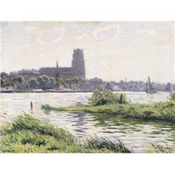 Rodolphe Wytsman , Gezicht op de Grote Kerk te Dordrecht (1917) , 1860-1927 ,  , Belgian School