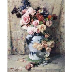 Fernand Toussaint , Bloemenstilleven , 1873-1956 ,  , Belgian School