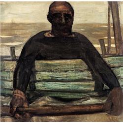 Constant Permeke , Visser in veerpont (ca. 1913) , 1886-1952 ,  , Belgian School