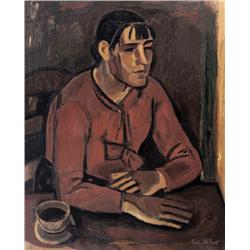 Gustave De Smet , Vrouw in het rood - Vrouw met rood corsage (1936) , 1877-1943 ,  , Belgian School