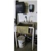 Image 1 : Stainless Steel Handwashing Sink, Towel Dispenser & Soap Dispenser 25" x 22" x 36" H