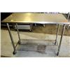 Image 1 : Stainless Steel Rolling Prep Table w/ Wire Rack