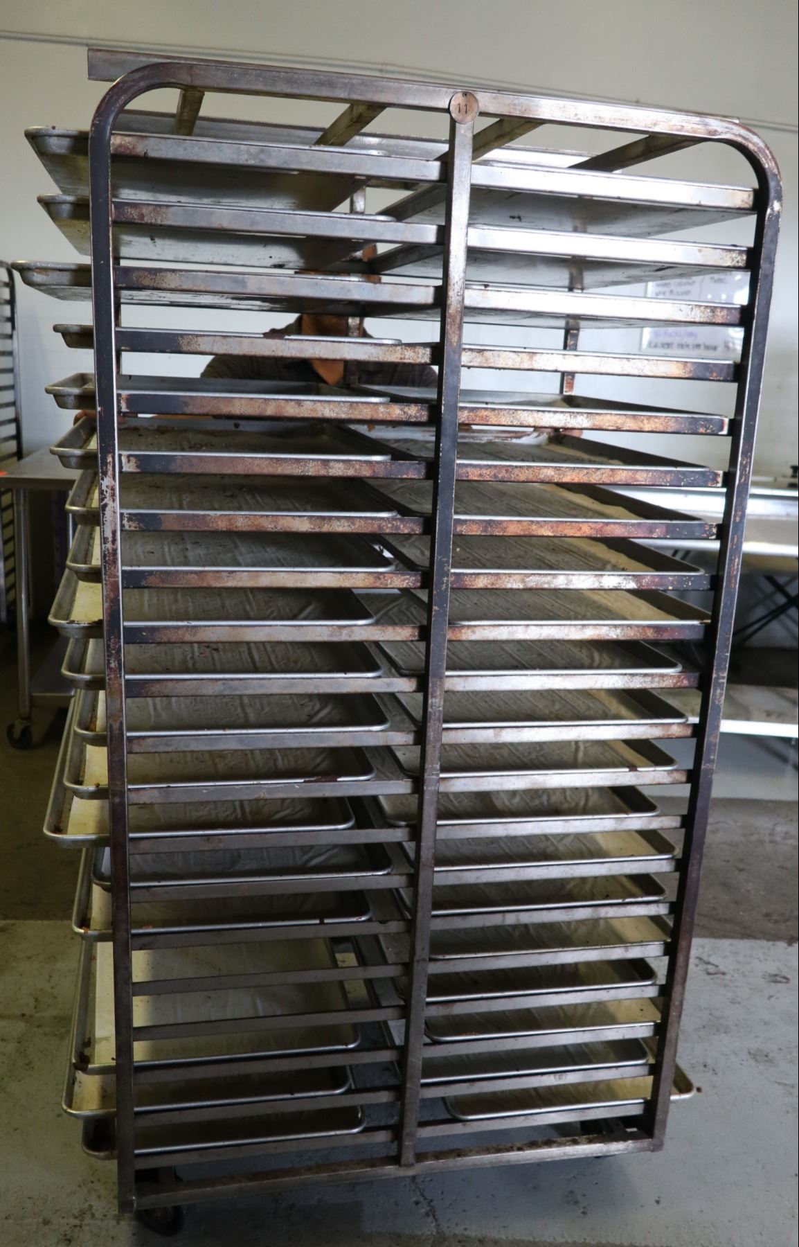 Large Speed Rack with Approx 40 Full Size Sheet Pans