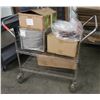 Image 1 : Stainless Steel Double-Handle Rolling Cart (Contents not included) 35" x 24" x 40" H