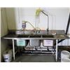Image 1 : 3 Compartment Dish Washing Sink w/ Drainboards & Faucet/Sprayer 90" x 27" x 37" H