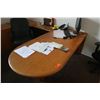 Image 2 : U-Shaped Wooden Desk Ensemble & Office Chair (items on desk not included)