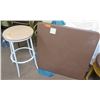 Image 1 : Folding Metal Card Table & Metal Stool