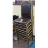Image 1 : Qty 7 Brown/Bronze Faux Leather Upholstered Dining Chairs