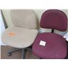 Image 2 : 2 Rolling Office Chairs (1 Red, 1 Beige) & Dry Erase White Board