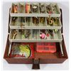 Image 1 : BURGUNDY TACKLE BOX AND CONTENTS