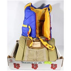 NEW STADIUM SEAT, PADDED AND LIFE JACKETS