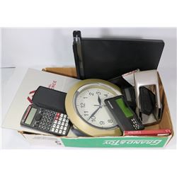 MISC OFFICE SUPPLIES INCL CLOCK, ROLODEX,