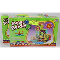 BUNDLE OF TWO 81PC FUNNY BRICKS GEAR BUILDING