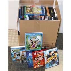 BOX OF 84 CHILDREN MOVIES DVD AND COUPLE BLU RAY