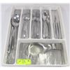 Image 1 : FLATWARE CONTAINER W/FLATWARE SET,
