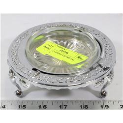 VINTAGE CLOSING LID METAL ASHTRAY