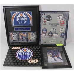 GROUP OF 4 HOCKEY PICTURES INCL GRETZKY, OILERS,