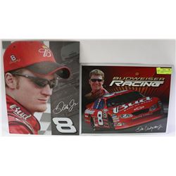 GROUP OF 2 SHEET METAL DALE JR. RACING PHOTOS