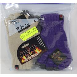 2 PACK LADIES HEATWAVE GLOVES
