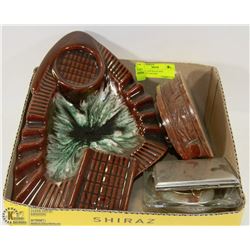 VINTAGE ASHTRAYS AND CIGARETTE HOLDER