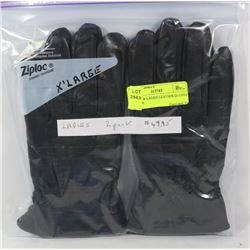 2 PACK OF LADIES LEATHER GLOVES X-LARGE